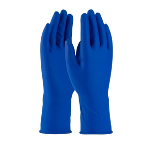 Синие латексные перчатки - фото