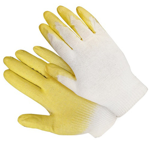 Перчатки ХБ с ПВХ покрытием и обливом белые - фото